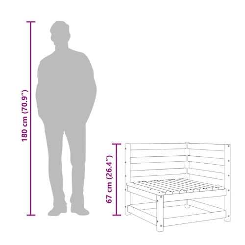 Градински ъглови дивани, 2 бр, восъчнокафяв, 70x70x67 см