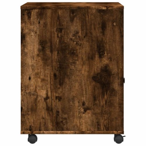 Стойка за принтер с колелца, опушен дъб, 60x50x67 см