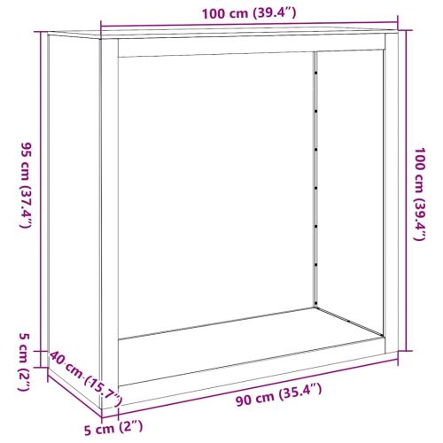 Стойка за дърва за огрев 100x40x100 см Патинираща стомана