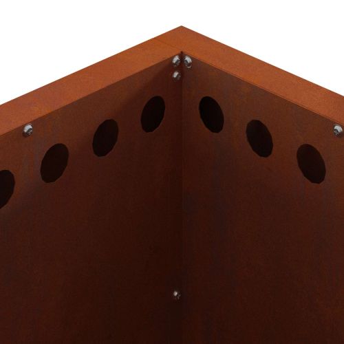 Бездимна камина Кафяво 48 x 48 x 50 см Патинираща стомана