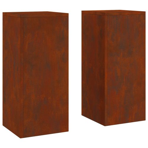 Стойка за растения 2 pcs Ръждясало 24 x 24 x 55 см