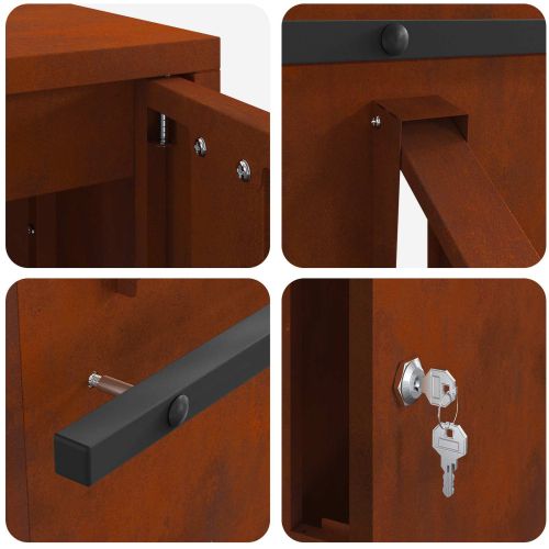 Пощенска кутия Ръждясало 30 x 20 x 55 см Патинираща стомана