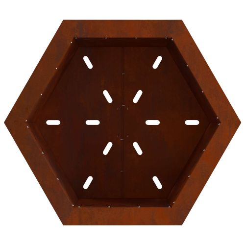 Бездимна камина Кафяво 48 x 48 x 51 см Патинираща стомана