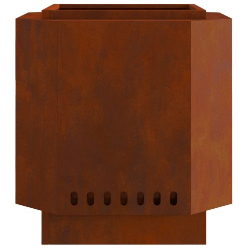 Бездимна камина Кафяво 48 x 48 x 51 см Патинираща стомана