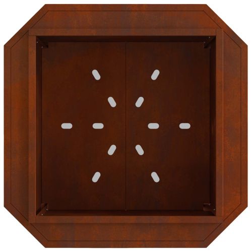 Бездимна камина Кафяво 48 x 48 x 51 см Патинираща стомана