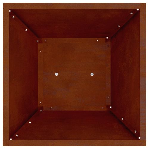 Саксия с колона Сребрист 35 x 35 x 73 см Патинираща стомана