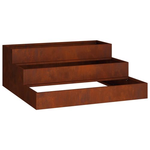 Градинска саксия Ръждясало 90 x 90 x 35 см Патинираща стомана