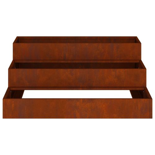 Градинска саксия Ръждясало 90 x 90 x 35 см Патинираща стомана