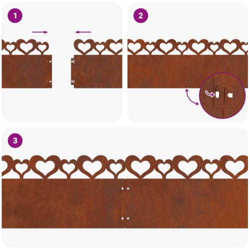 Ограничители за тревни площи 30 pcs Ръждясало