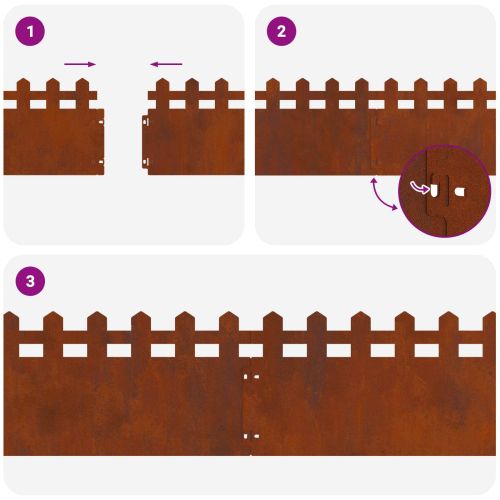 Ограничители за тревни площи 30 pcs Ръждясало