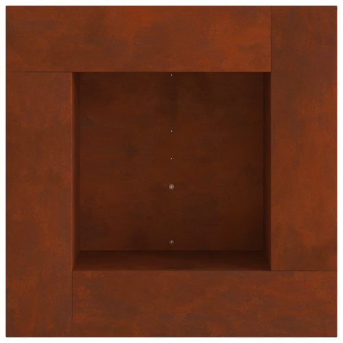 Огнище Кафяво 80 x 80 x 40 cm Патинираща стомана