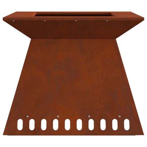 Огнище Кафяво 60 x 60 x 50 см Патинираща стомана
