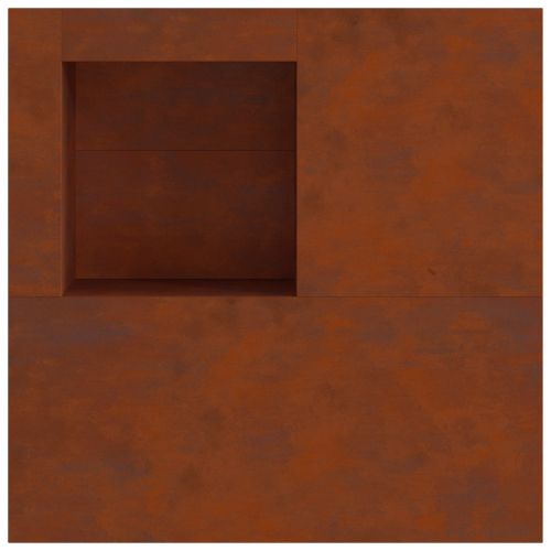 Огнище Кафяво 100 x 100 x 30 cm Патинираща стомана