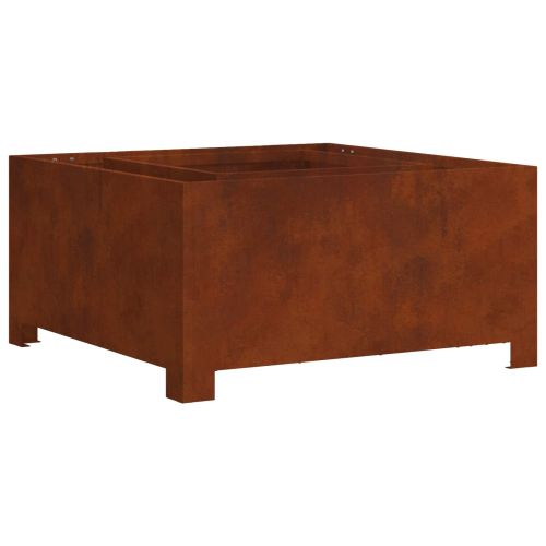 Огнище Кафяво 60 x 60 x 30 cm Патинираща стомана