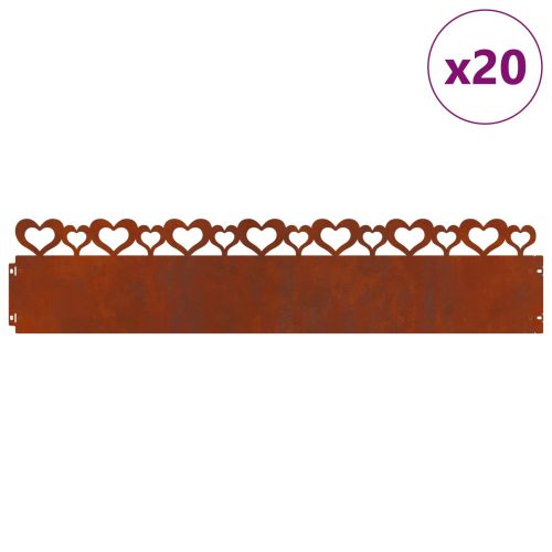 Ограничители за тревни площи 20 pcs Ръждясало