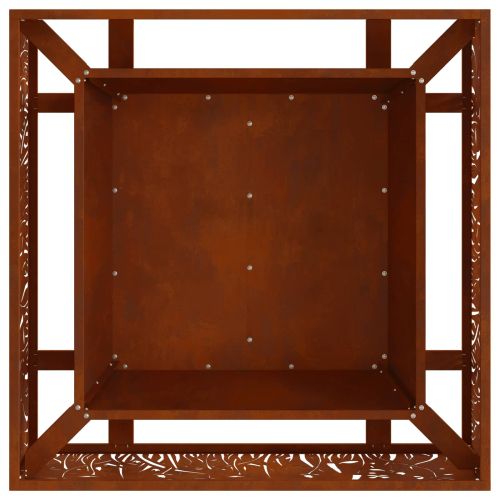 Огнище Кафяво 80 x 80 x 30 cm Патинираща стомана