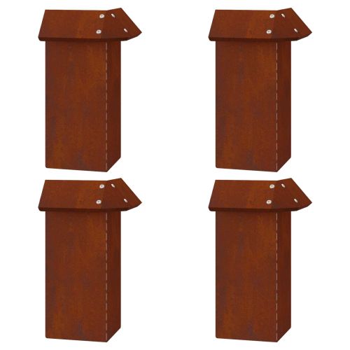 Огради за охлюви 12 pcs Ръждясало Патинираща стомана