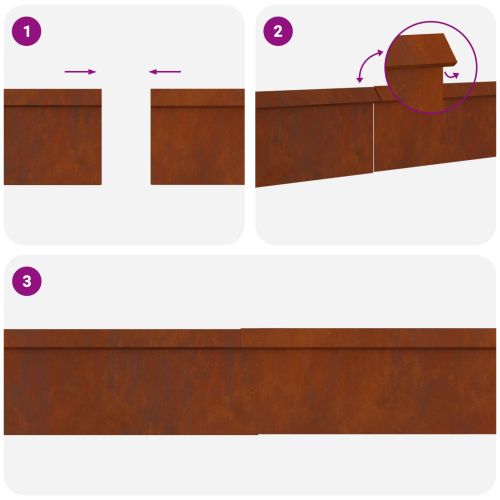 Огради за охлюви 12 pcs Ръждясало Патинираща стомана