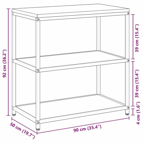 Съхранение в кухнята с рафт Ръждясало 60 x 50 x 92 см Стомана