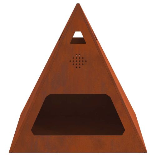 Огнище Кафяво 50 x 50 x 51 см Патинираща стомана