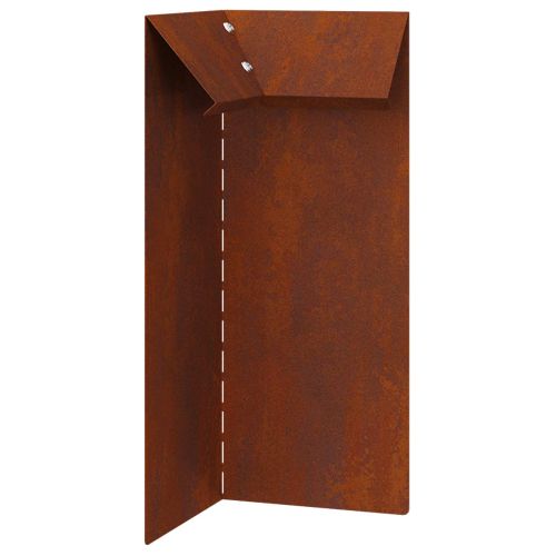 Оградка за охлюви Ръждясало 10 x 10 x 25 см Патинираща стомана