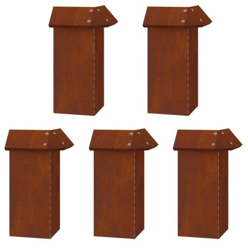 Огради за охлюви 16 pcs Ръждясало Патинираща стомана