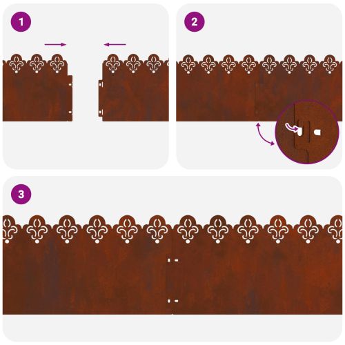 Ограничители за тревни площи 30 pcs Ръждясало