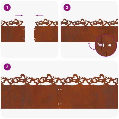 Ограничители за тревни площи 20 pcs Ръждясало