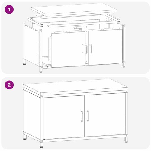 Съхранение в кухнята с рафт Ръждясало 60 x 50 x 92 см Стомана