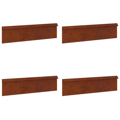 Оградка за охлюви 4 pcs Ръждясало 100 x 3,5 x 25 см