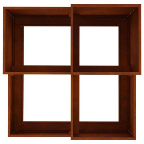 Градинска саксия Ръждясало 80 x 80 x 60 см Патинираща стомана