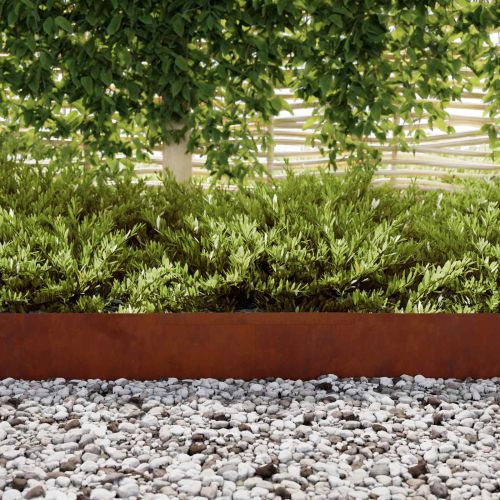 Ограда за трева Ръждясало 450 x 0.05 x 15 см Патинираща стомана