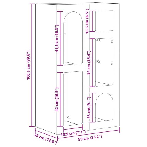 Служебен шкаф Лъскаво бяло 59 x 35 x 100,5 см Инженерно дърво