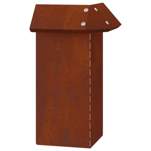 Оградка за охлюви 4 pcs Ръждясало 13,5 x 13,5 x 25 см