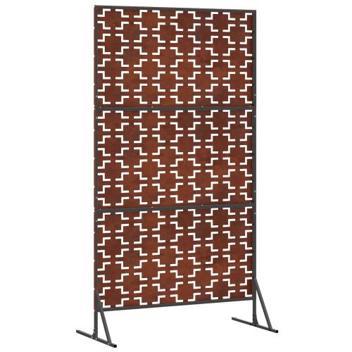 Екран за уединение Сив 100 x 50 x 180 см Патинираща стомана