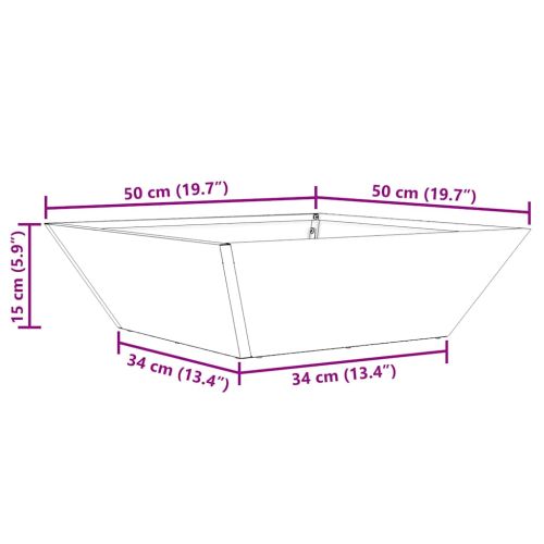 Градинска саксия 5 pcs Ръждясало 50 x 50 x 15 см