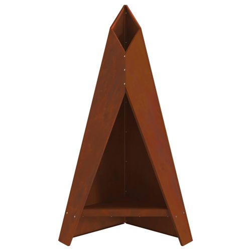 Огнище Кафяво 58 x 40 x 100 см Патинираща стомана