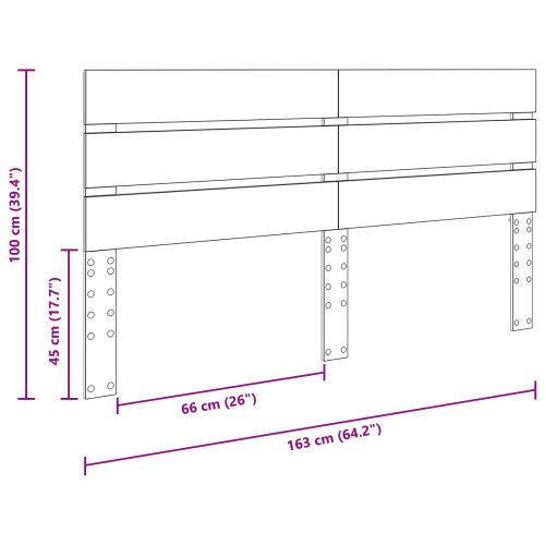 Облегалка за глава с таблото Сонома дъб 160 cm Инженерно дърво