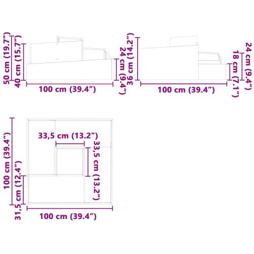 Градинска саксия Кафяво 100 x 100 x 50 cm Патинираща стомана