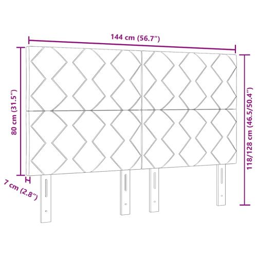 Облегалка за глава с таблото Тъмносив 144 см Кадифе