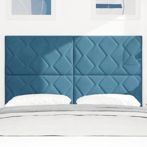 Облегалка за глава с таблото Тъмносиньо 160 cm Кадифе