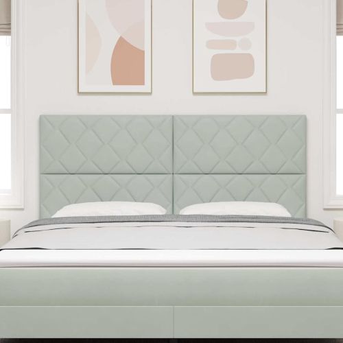 Облегалка за глава с таблото Светлосиво 180 cm Кадифе