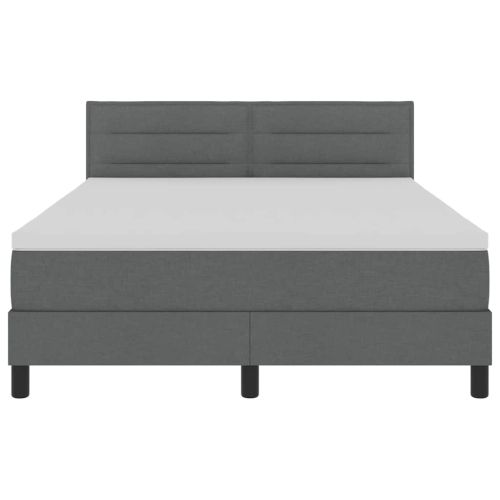 Легло с пружинирана основа Тъмен сив 140 x 200 cm текстил