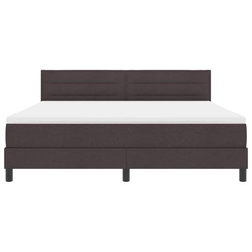 Легло с пружинирана основа Тъмен кафяв 180 x 200 cm текстил