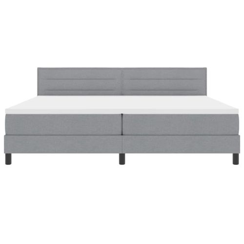 Легло с пружинирана основа Светлосиво 200 x 200 cm текстил