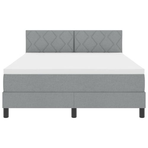 Легло с пружинирана основа Светлосиво 160 x 200 cm текстил