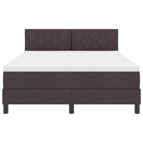 Легло с пружинирана основа Тъмен кафяв 160 x 200 cm текстил