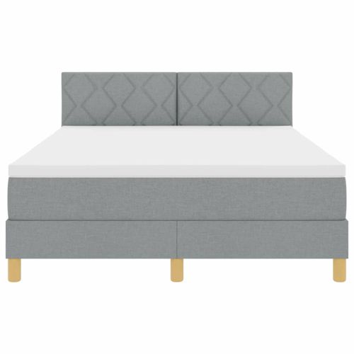 Легло с пружинирана основа Светлосиво 160 x 200 cm текстил