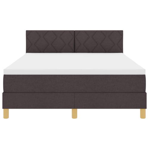 Легло с пружинирана основа Тъмен кафяв 160 x 200 cm текстил
