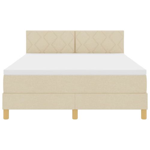 Легло с пружинирана основа с матрак Крем 160 x 200 cm текстил